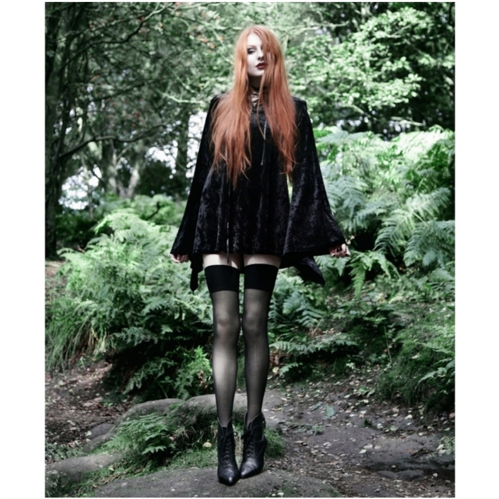 Witchy goth velvet dress